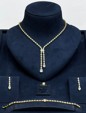 Elegant Teardrop Crystal Jewelry Set